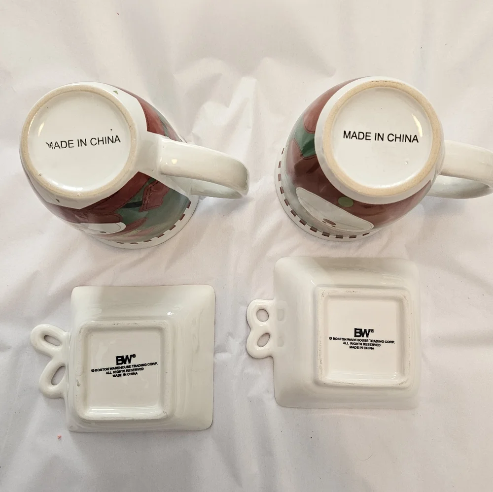 Winter Hot Cocoa Coffee Snack Marshmallow Set. Santa Frosty Holiday